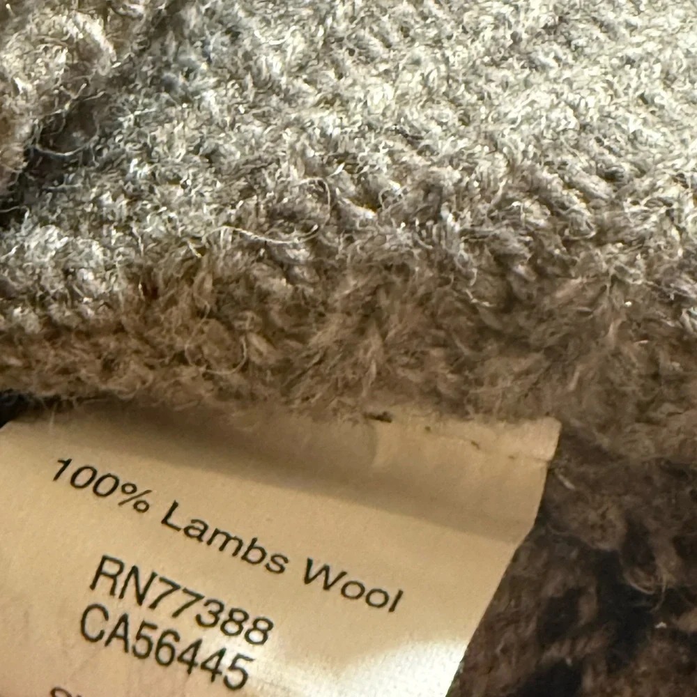 J. Crew Beige Crewneck Sweater with Navy Micro-Pattern